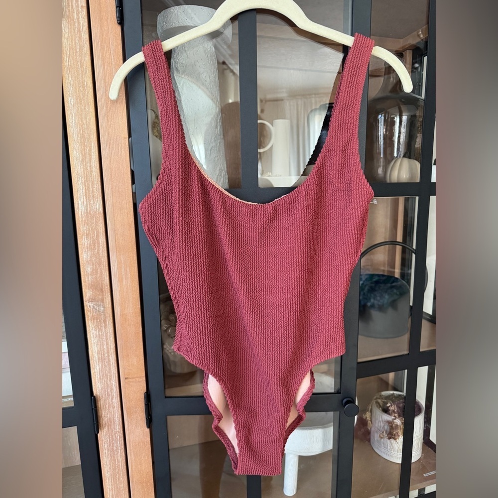 J. CREW scrunchie textured one piece swimsuit, chimney